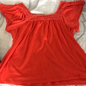 Blouse, tangerine color